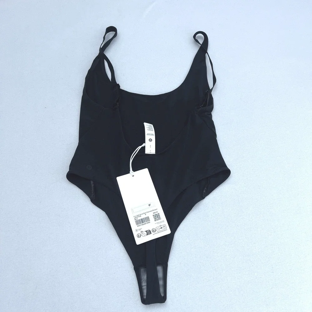 Lululemon Nulu Mesh Scoop-Back Sleeveless Bodysuit Black LW1FFCS Womens Size S